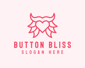 Pink Bull Heart  logo design