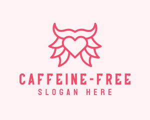 Pink Bull Heart  logo design