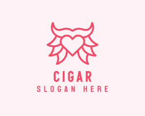 Pink Bull Heart  logo design