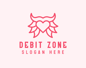 Pink Bull Heart  logo design