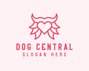 Pink Bull Heart  logo design