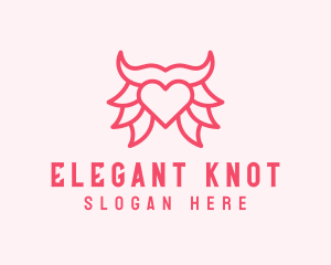 Pink Bull Heart  logo design