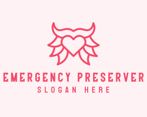 Pink Bull Heart  logo design