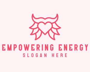 Pink Bull Heart  logo design