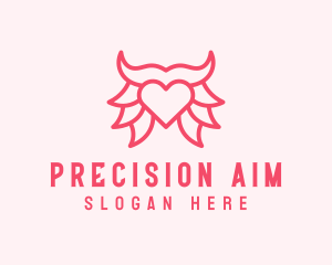 Pink Bull Heart  logo design