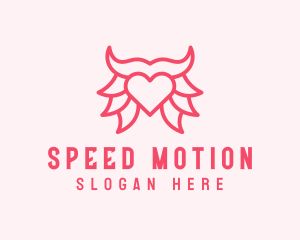 Pink Bull Heart  logo design