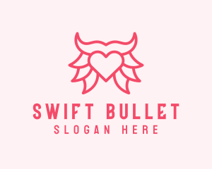 Pink Bull Heart  logo design