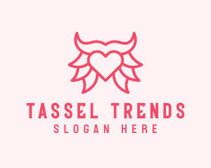 Pink Bull Heart  logo design