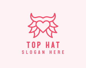 Pink Bull Heart  logo design