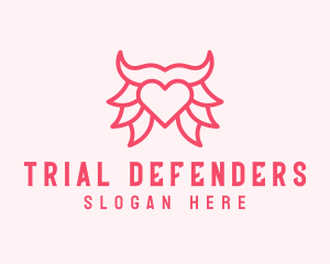 Pink Bull Heart  logo design