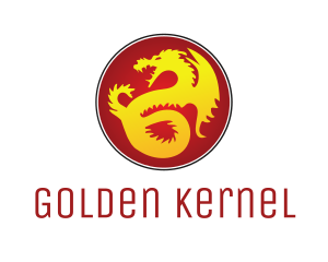 Mythology Golden Dragon logo design