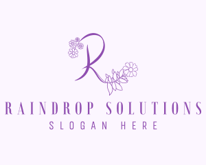 Beauty Flower Letter R logo design