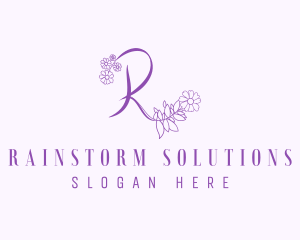 Beauty Flower Letter R logo design