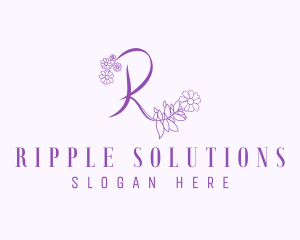 Beauty Flower Letter R logo design