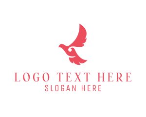 Feminine Dove Flying Logo