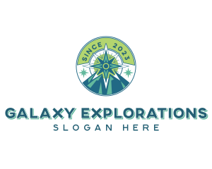 Mountain Exploration Compass logo design