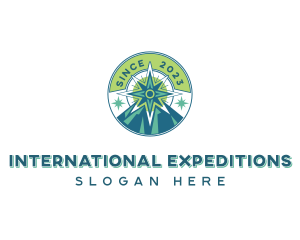 Mountain Exploration Compass logo design