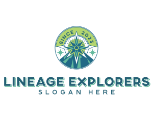 Mountain Exploration Compass logo design