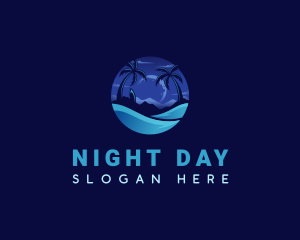 Night Surf Beach logo design