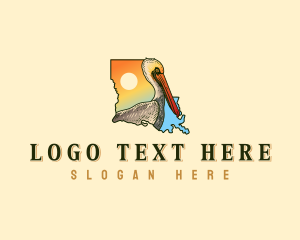 Louisiana Pelican Bird logo