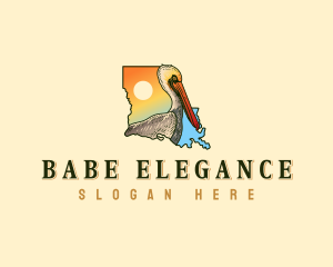 Louisiana Pelican Bird Logo