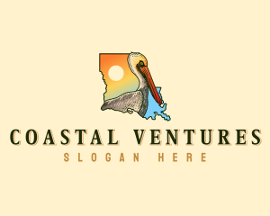 Louisiana Pelican Bird logo design