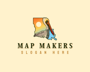 Louisiana Pelican Bird logo design