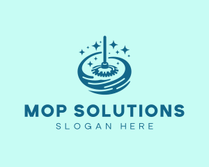 Cleaner Mop Custodian logo design