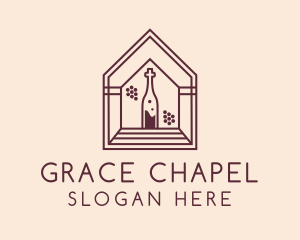 Wine Grapes Chapel logo design