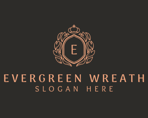 Shield Wreath Crown logo design