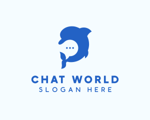 Messenger Dolphin Chat logo design