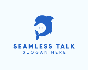 Messenger Dolphin Chat logo design