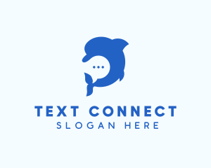 Messenger Dolphin Chat logo design