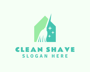 Green Broomstick Cleaning logo design