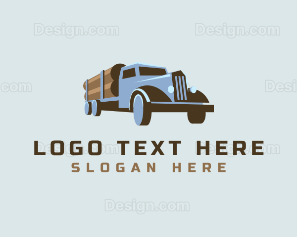 Logging Truck Wood Logo