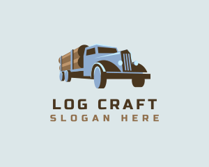 Logging Truck Wood logo design