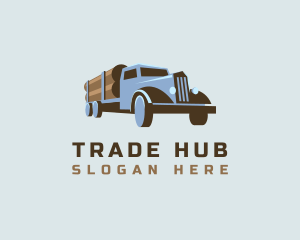 Logging Truck Wood logo design