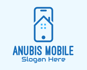 Blue Mobile Phone Home App logo design