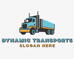 Logistics Trailer Truck Transportation logo design