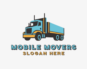 Logistics Trailer Truck Transportation logo design