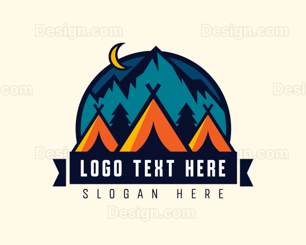 Mountain Tent Camping Logo