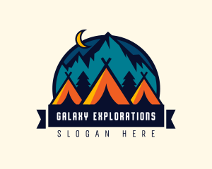 Mountain Tent Camping logo design