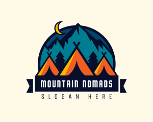 Mountain Tent Camping logo design