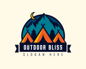 Mountain Tent Camping logo design