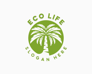 Eco Palm Tree  logo design