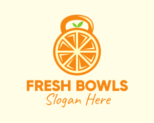 Orange Fruit Kettlebell logo design