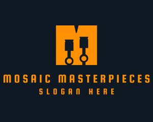 Motor Piston Mechanic logo design