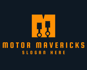 Motor Piston Mechanic logo design