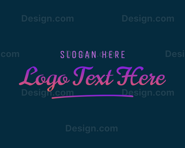 Neon Glow Script Logo