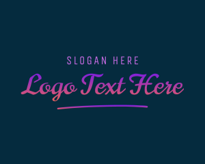 Neon Glow Script logo